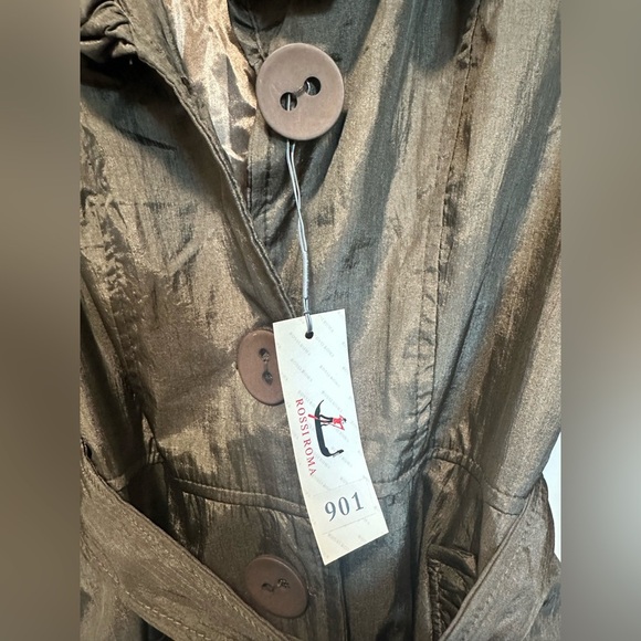 Earth Tone Cotton Blend Trench Coat with Relaxed Fit - Picture 10 of 14